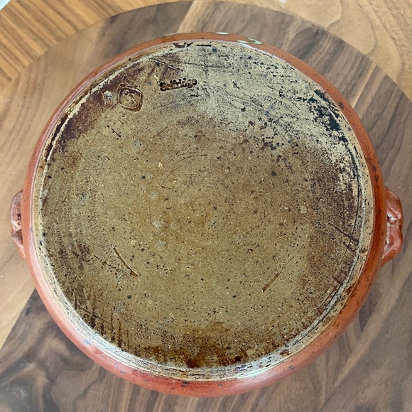 SELFRIDGE Signed Art Pottery Glazed Ceramic Bowl & Lid Side Handles Made Canada - Picture 12 of 17